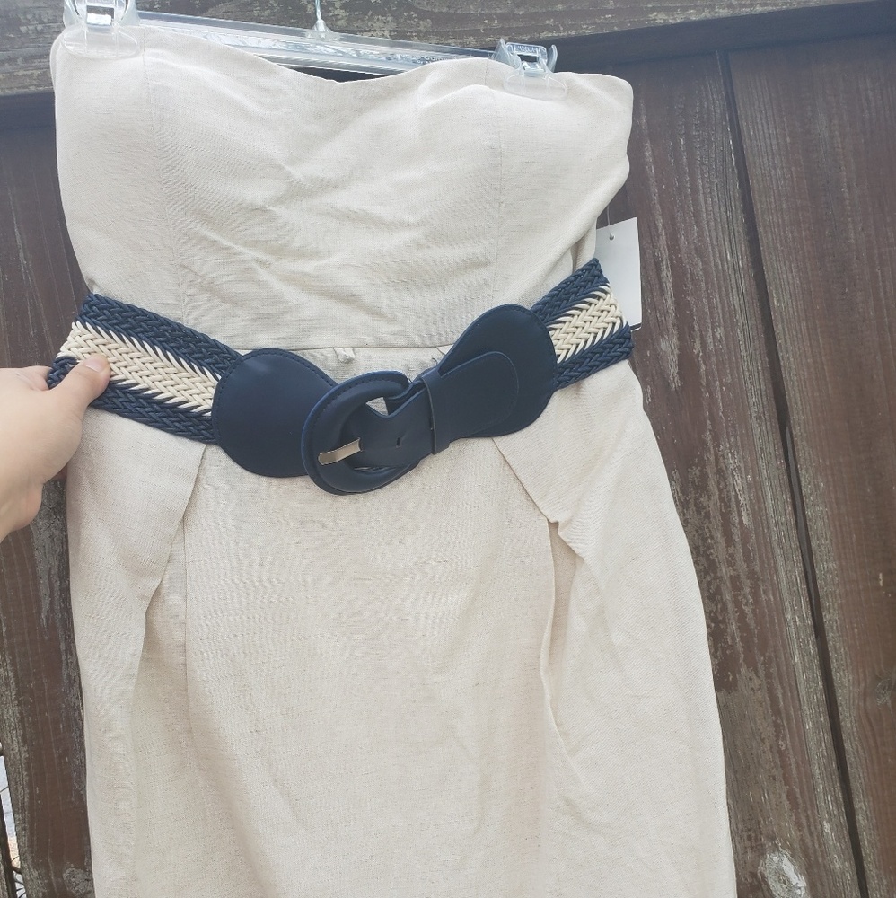 Charlotte russe linen strapless dress New With Tags